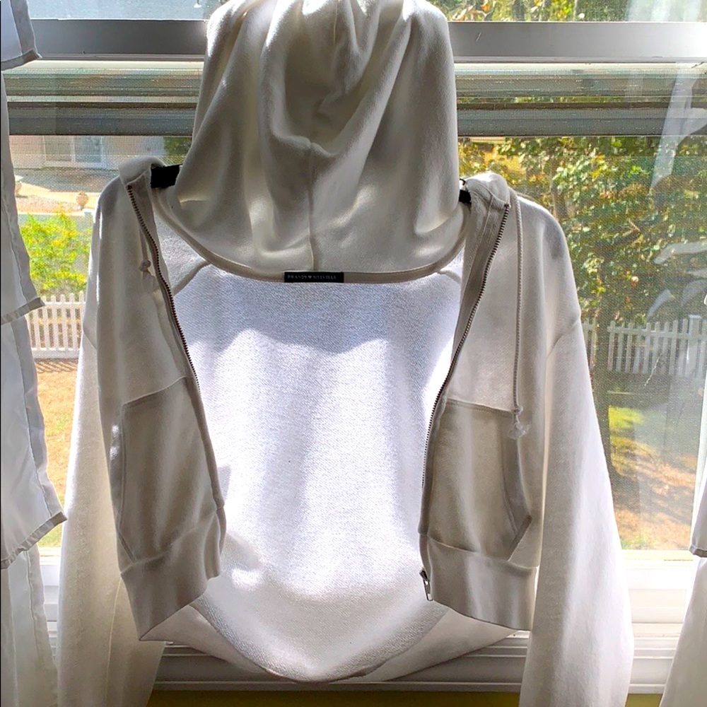 Brandy Melville white sweatshirt zip up
